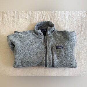 Patagonia Heather Gray Hooded Fleece Jacket